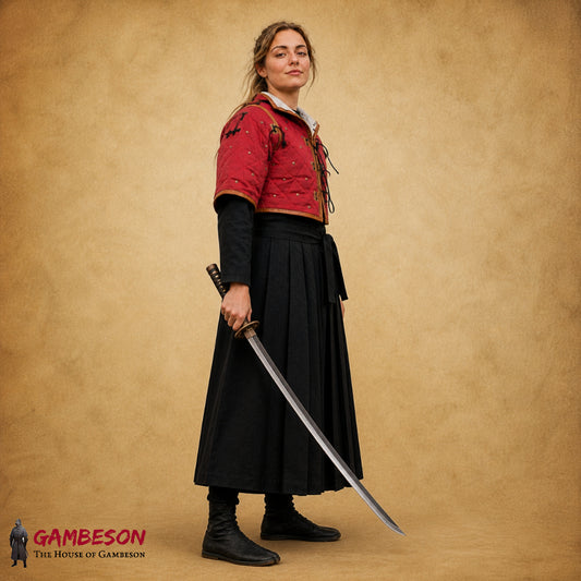 Witcher-Style Cotton Gambeson: Quilted Padded Vest for Women’s Event Costumes
