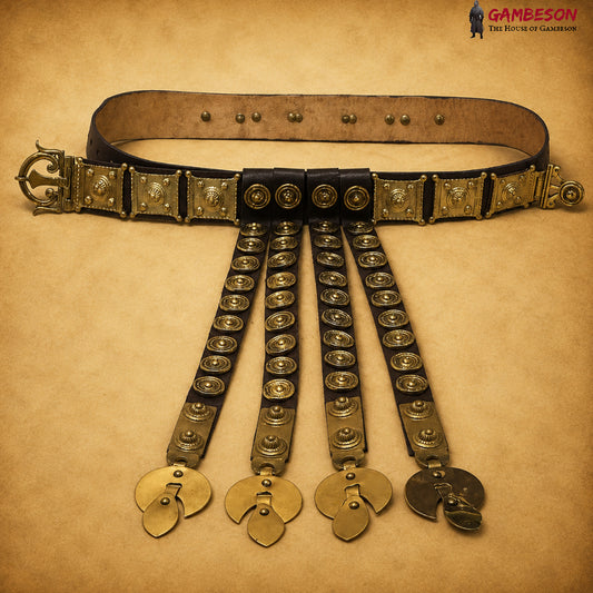 Handcrafted Roman Leather Belt – Reenactment Costume Accessory for Renaissance Faire & Cosplay