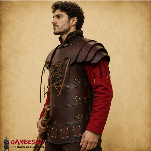 Antique Brown Leather Chest Armor – Handmade Medieval Body Armour
