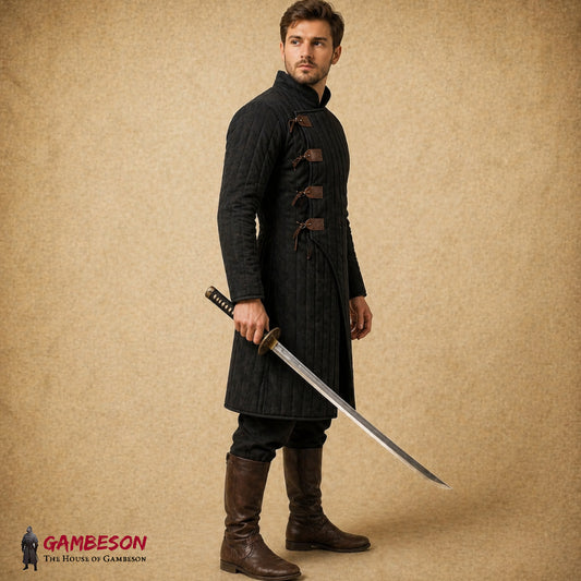 Medieval Cotton Gambeson – Handmade Padded Aketon Viking Jacket, LARP & Reenactment Armor, Father’s Day Gift