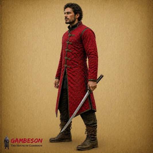 Handmade Cotton Gambeson – Medieval Padded Aketon Jacket for Renfaire & Halloween Costume