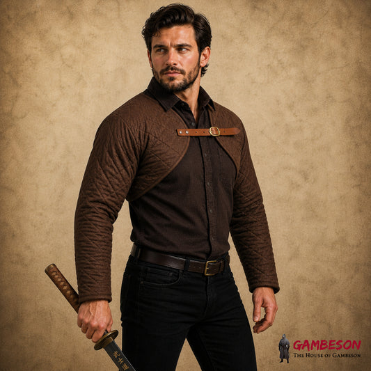 Dragon Stone Gambeson Sleeves – Quilted Cotton Medieval Arm Protection