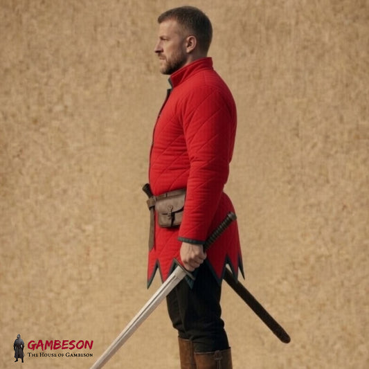 Full Sleeve Cotton Padded Gambeson – Viking Aketon Jacket with Button Closure