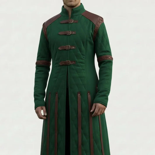 Ren Faire Yellow Gambeson Costume – Medieval Padded Armor for Reenactment