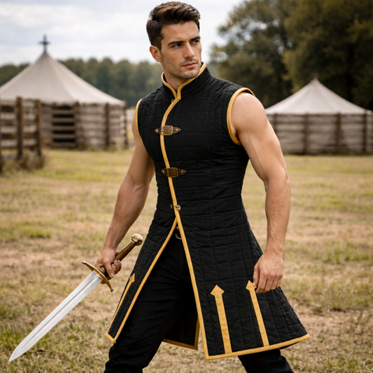 Medieval Quilted Sleeveless Gambeson Vest – Renaissance LARP Warrior