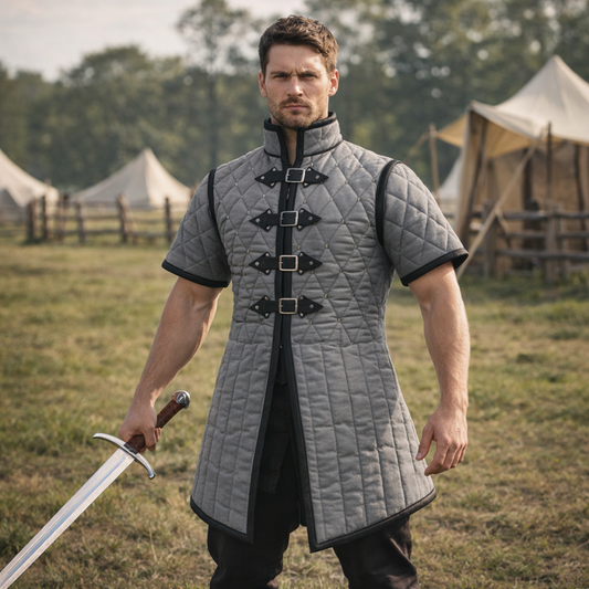Medieval Quilted Gambeson – Padded Arming Jacket for LARP & Ren Faire