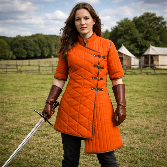 Medieval Yellow Gambeson | LARP Viking Quilted Jacket Costume