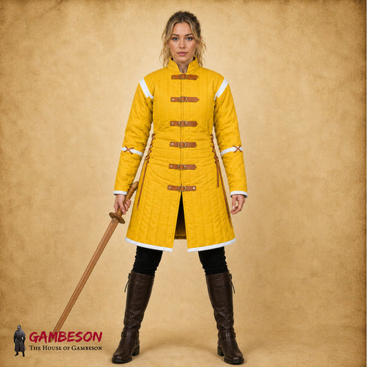 Women’s Padded Gambeson – Medieval Quilted Armor Jacket for LARP & Reenactment
