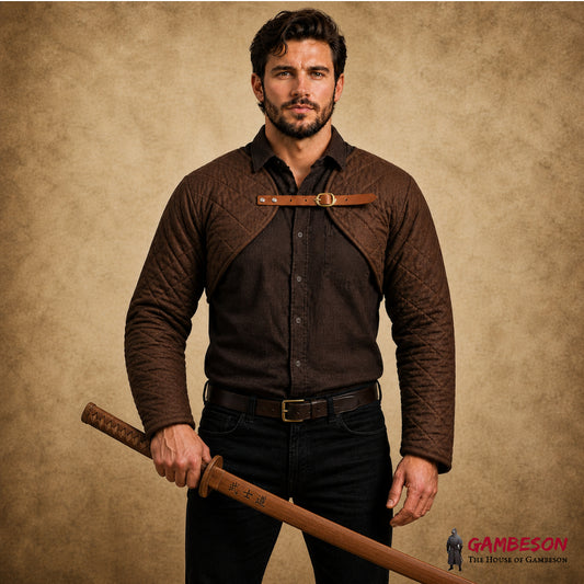 Dragon Stone Gambeson Sleeves – Quilted Cotton Medieval Arm Protection