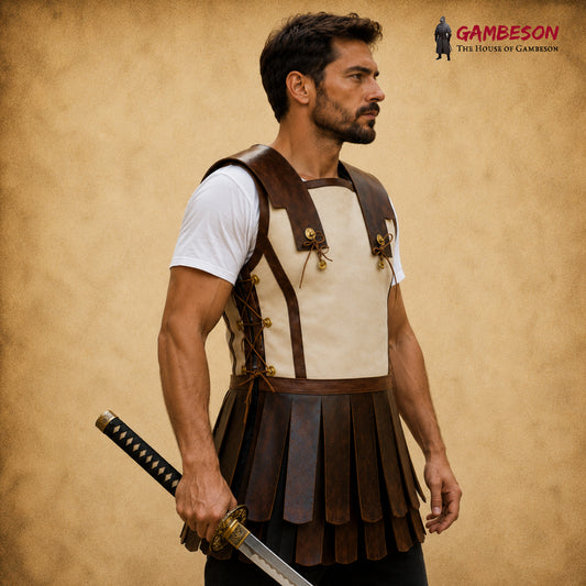 Greek Linothorax Cuirass – Handmade Hoplite Armor for Reenactment, Renaissance Fairs & Halloween Costumes