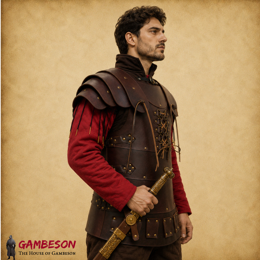 Antique Brown Leather Chest Armor – Handmade Medieval Body Armour