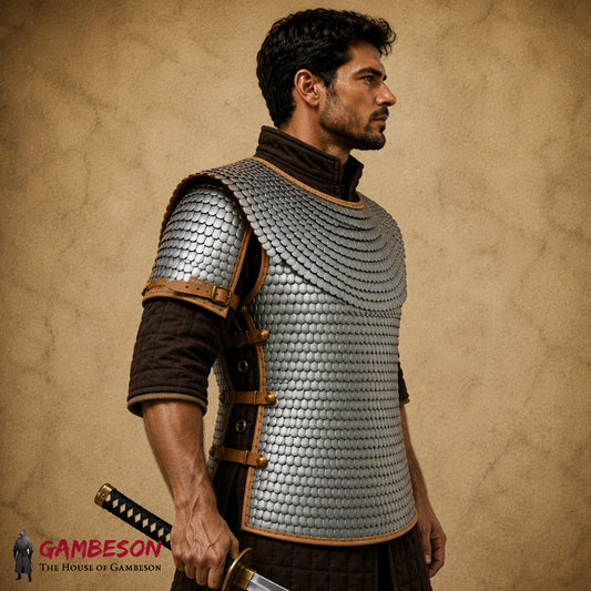 Steel Lorica Squamata: Roman Scale Armor, Reenactment Costume for Halloween events