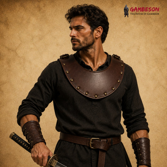 Medieval Leather Gorget – Solomon Fantasy Neck Armor for LARP, Cosplay & Medieval Events