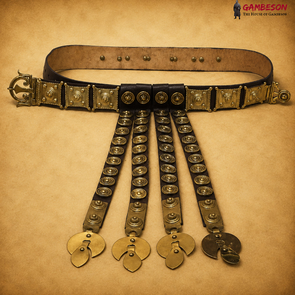 Handcrafted Roman Leather Belt – Reenactment Costume Accessory for Renaissance Faire & Cosplay