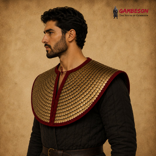Handmade Brass Scale Gorget – Medieval Neck Armor for LARP & SCA