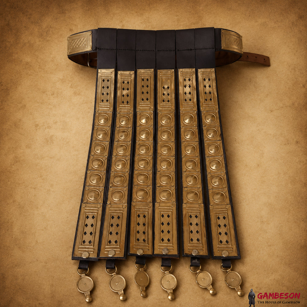 Roman Legionary Leather Cingulum – Handmade Centurion Apron Belt for Reenactment & Roman Costume Events