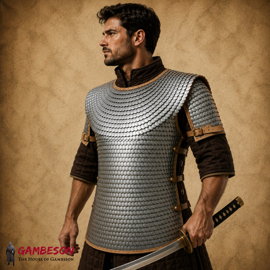 Steel Lorica Squamata: Roman Scale Armor, Reenactment Costume for Halloween events