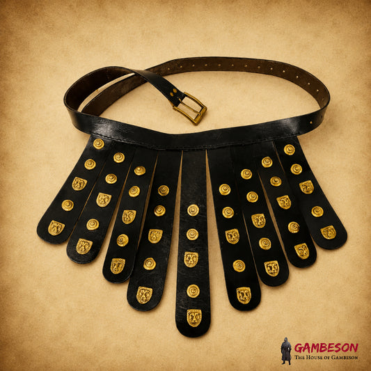 Handcrafted Roman Leather Apron Belt – Brass Cingulum Armor for LARP, Reenactment & Cosplay