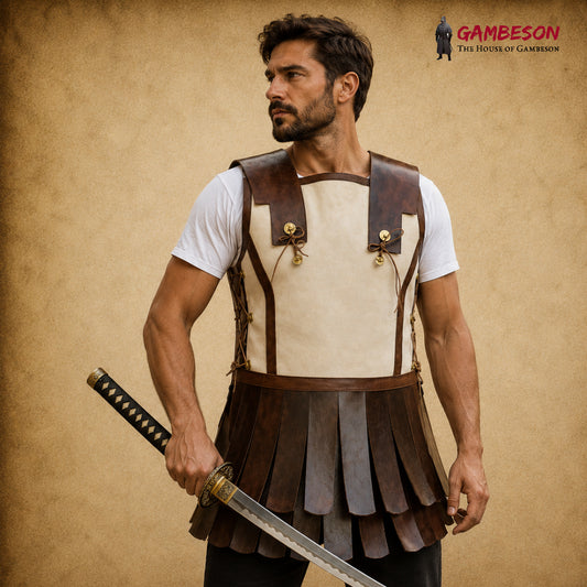 Greek Linothorax Cuirass – Handmade Hoplite Armor for Reenactment, Renaissance Fairs & Halloween Costumes