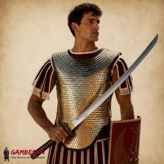 Roman Lorica Squamata Officer Armor Replica with Tin Scales for Reenactment, LARP & Collectors