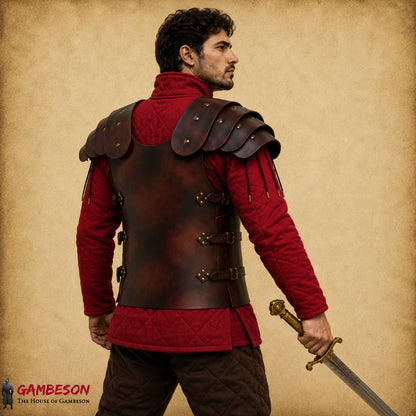 Antique Brown Leather Chest Armor – Handmade Medieval Body Armour