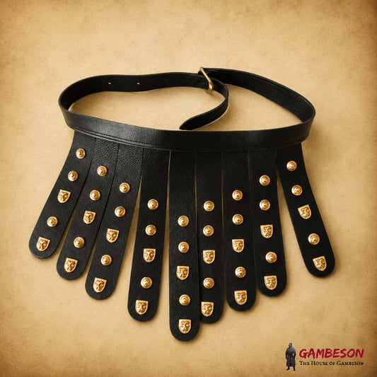 Handcrafted Roman Leather Apron Belt – Brass Cingulum Armor for LARP, Reenactment & Cosplay