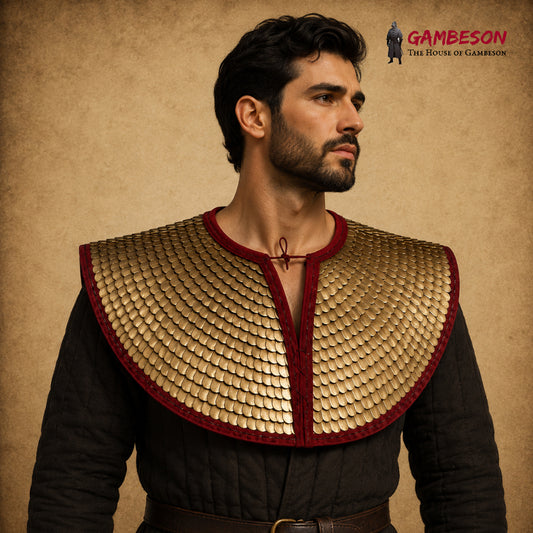 Handmade Brass Scale Gorget – Medieval Neck Armor for LARP & SCA