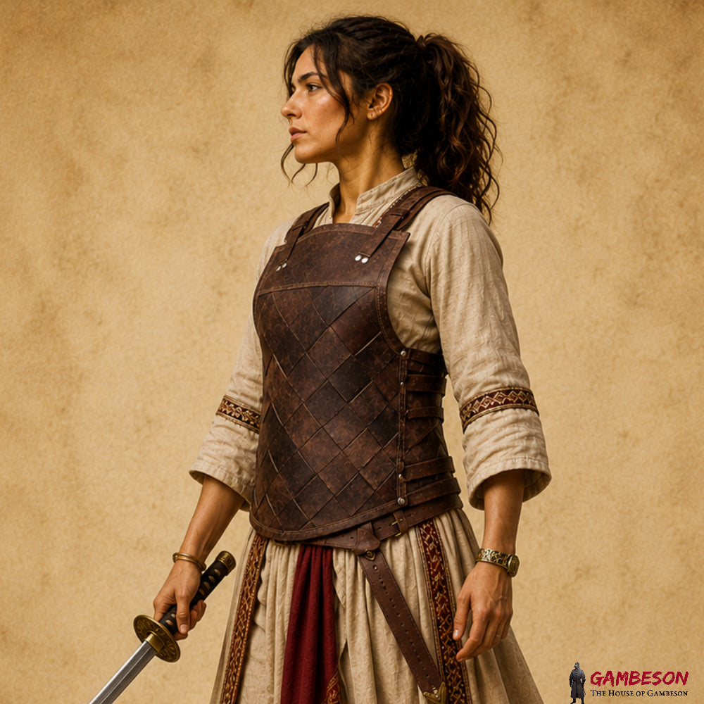 Handcrafted Mercenary Leather Armor – Brown Weave LARP & Renaissance Faire Costume