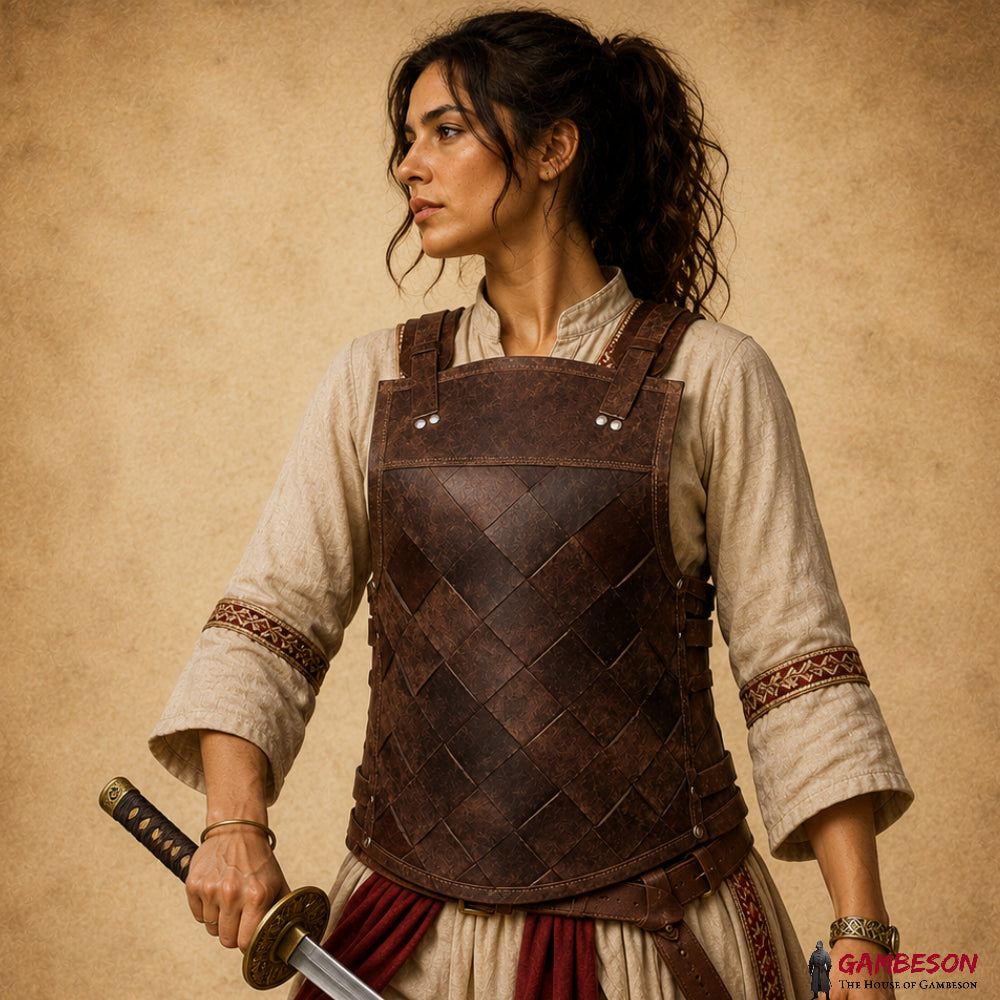 Handcrafted Mercenary Leather Armor – Brown Weave LARP & Renaissance Faire Costume
