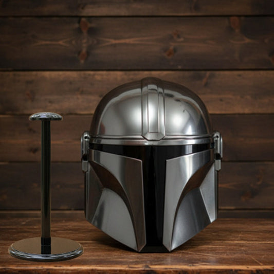 Mandalorian Helmet : Free Wooden Stand , Metal Replica Reproduction