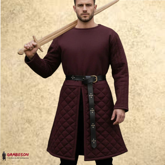 Authentic Medieval Gambeson – Padded Armor Tunic for LARP & Historical Reenactment