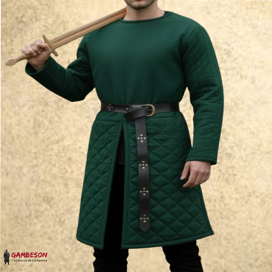 Authentic Medieval Gambeson – Padded Armor Tunic for LARP & Historical Reenactment