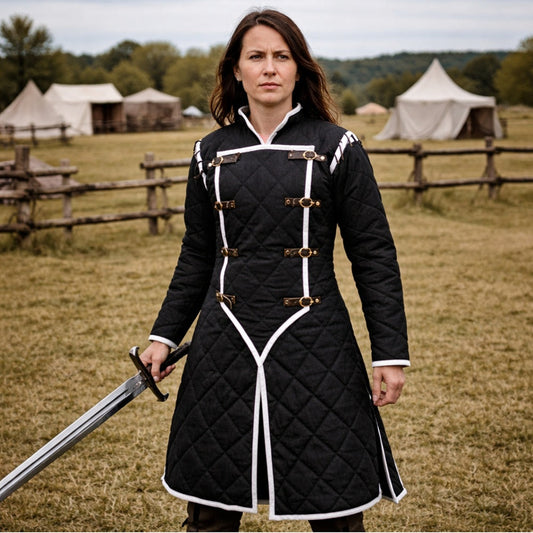 Medieval Gambeson LARP Armor – Viking Padded Jacket Full Sleeves Reenactment Costume