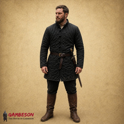 Medieval Cotton Gambeson Full Sleeve Arming Doublet Quilted Jacket for SCA LARP