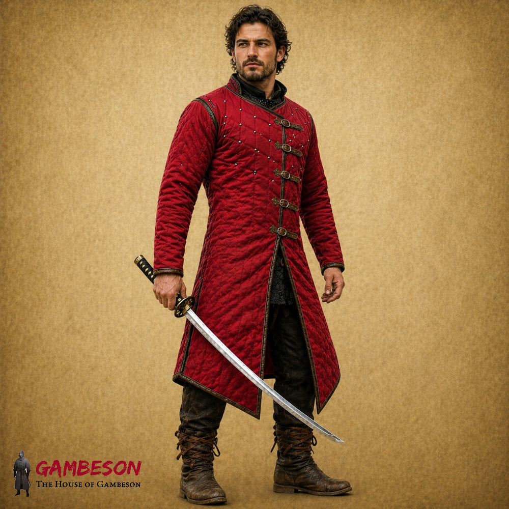 Handmade Cotton Gambeson – Medieval Padded Aketon Jacket for Renfaire & Halloween Costume
