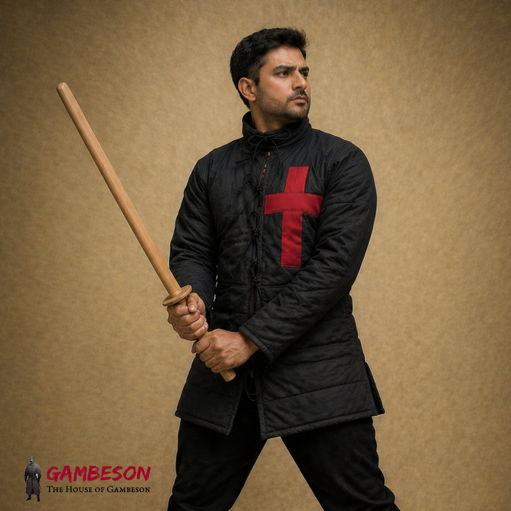 Medieval Knight Gambeson Armor – Padded Cotton Full Sleeve Quilted Costume with Lace Closure