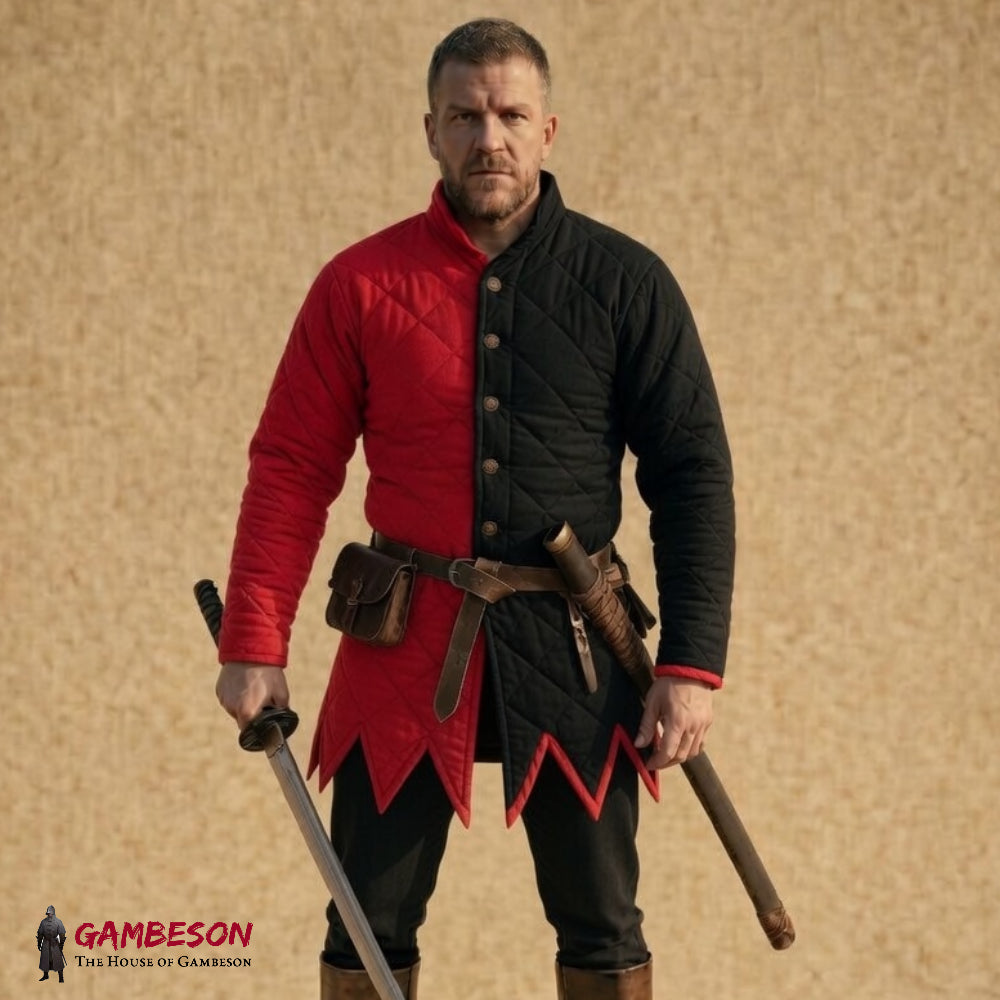Full Sleeve Cotton Padded Gambeson – Viking Aketon Jacket with Button Closure