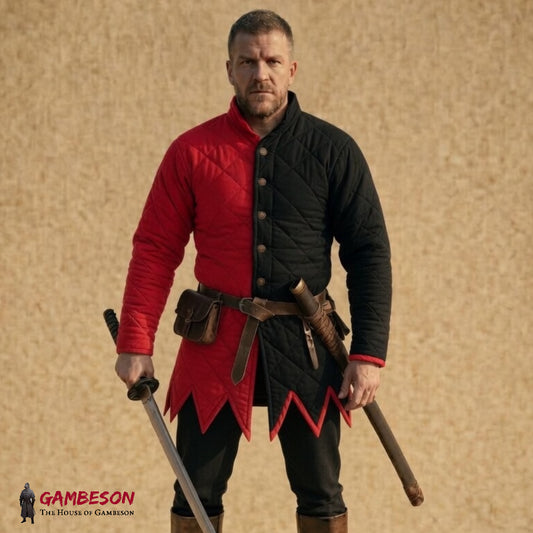 Full Sleeve Cotton Padded Gambeson – Viking Aketon Jacket with Button Closure