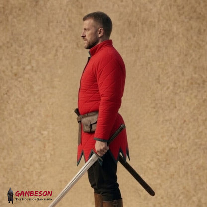Full Sleeve Cotton Padded Gambeson – Viking Aketon Jacket with Button Closure