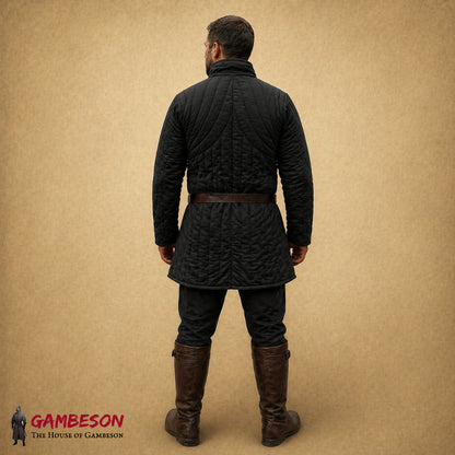 Medieval Cotton Gambeson Full Sleeve Arming Doublet Quilted Jacket for SCA LARP