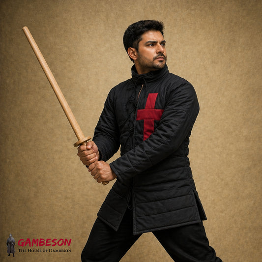 Medieval Knight Gambeson Armor – Padded Cotton Full Sleeve Quilted Costume with Lace Closure