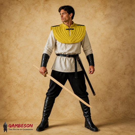 Medieval Gambeson Collar – Padded Cotton Armor for Halloween & Cosplay