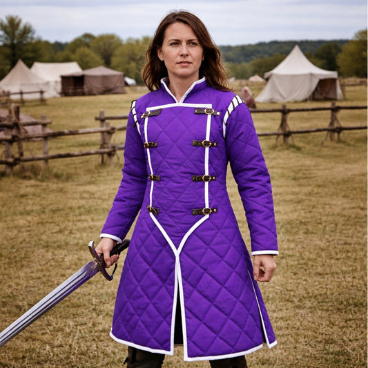 Medieval Gambeson LARP Armor – Viking Padded Jacket Full Sleeves Reenactment Costume