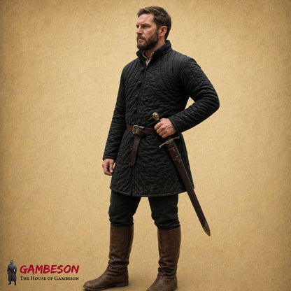 Medieval Cotton Gambeson Full Sleeve Arming Doublet Quilted Jacket for SCA LARP
