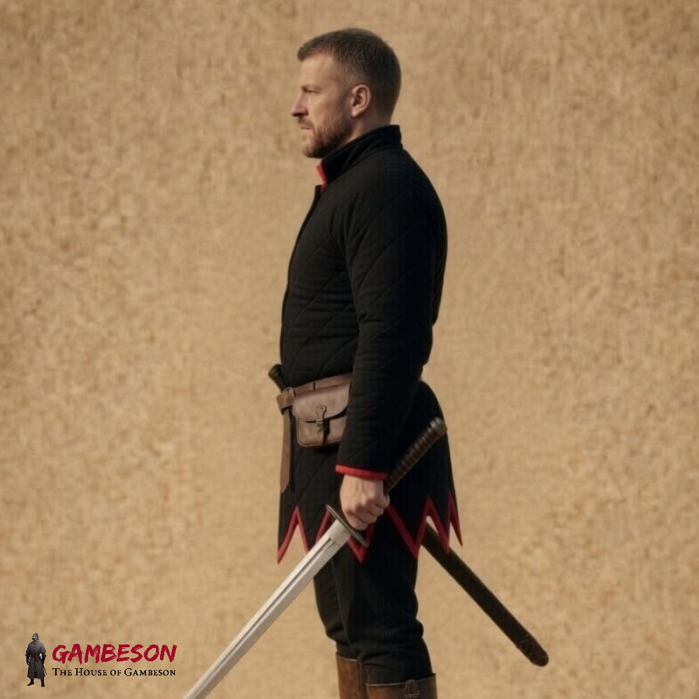 Full Sleeve Cotton Padded Gambeson – Viking Aketon Jacket with Button Closure