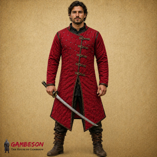 Handmade Cotton Gambeson – Medieval Padded Aketon Jacket for Renfaire & Halloween Costume