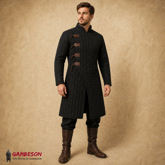 Medieval Cotton Gambeson – Handmade Padded Aketon Viking Jacket, LARP & Reenactment Armor, Father’s Day Gift