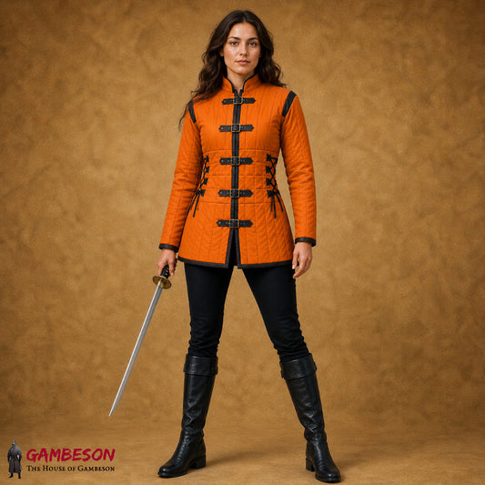 Handmade Medieval Cotton Padded Gambeson – LARP Costume & Historical Armor for Events