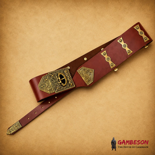 Brown Roman Cingulum Leather Belt – Handmade Roman Empire Reenactment Armor Accessory