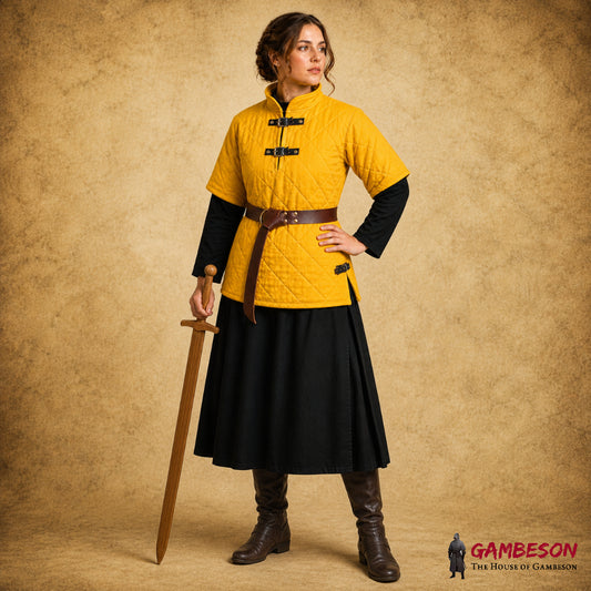 Padded Medieval Gambeson Doublet – LARP Arming Jacket, Renaissance & Viking Costume
